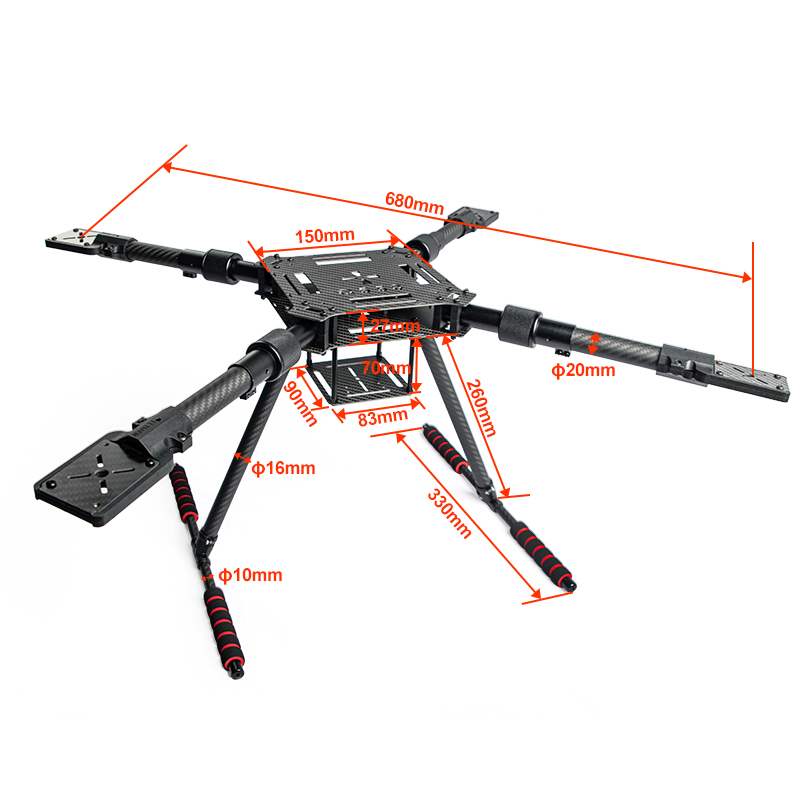 Carbon Fiber Folding Drone Fra - Drone Kit Racing ulasan dan harga